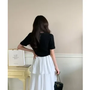 V-Neck Button Front Top