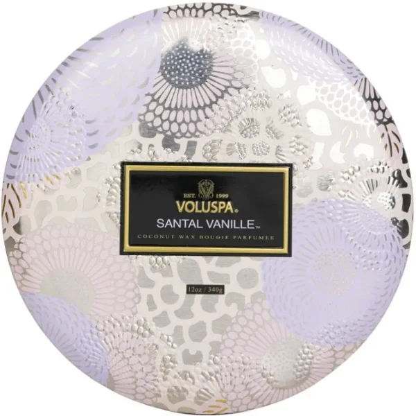 3 Wick Decorative Tin Candle - Santal Vanille