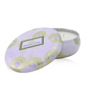 3 Wick Decorative Tin Candle - Panjore Lychee