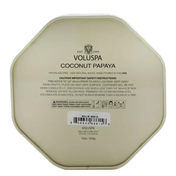 3 Wick Octagon Tin Candle - Coconut Papaya