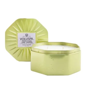 3 Wick Octagon Tin Candle - Peruvian Lime Jardin