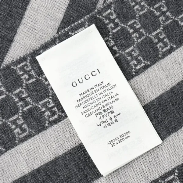 Wool Web Stripe GG Guccissima Scarf 438253